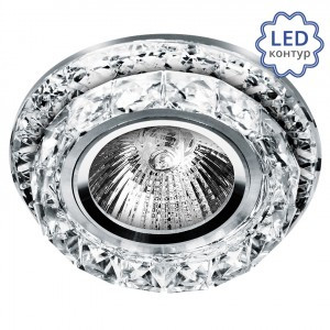 Lumin'arte св-к встр.  c LED подсв. 3W MR16 GU5.3 прозрачный/хром 31x98 PL17-DLL50GU5.3-3W