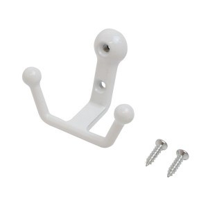 Крючок-вешалка мебельн 2-рожк СТАНДАРТ 308 WW мат.белый Инд. уп. на подвесе(400,50)
