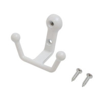 Крючок-вешалка мебельн 2-рожк СТАНДАРТ 308 WW мат.белый Инд. уп. на подвесе(400,50)