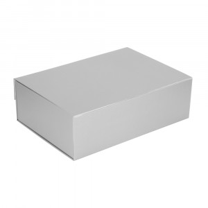 Коробка подарочная, картонная, складная, 20x28x9,2 см, цвет серебро