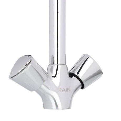 RAIN Смеситель для кухни Уран, высокий излив, керам. кран-буксы 1/2, латунь, хром