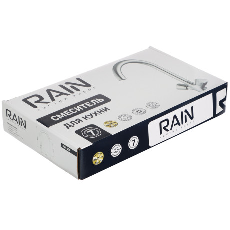 RAIN Смеситель для кухни Уран, высокий излив, керам. кран-буксы 1/2, латунь, хром