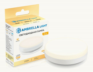 Ambrella лампа св/д GX53 12W(960lm) 2700K 2K 74х28 IC 531203
