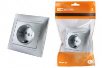 TDM Лама роз. СУ 1 мест. 16А серебр. металлик (земля, шторки) (10!) SQ1815-0211