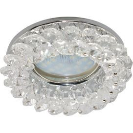 Ecola CD4141 MR16 GU5.3 св-к Круглый с хрусталиками Прозрачный/Хром 50x90 FW1618EFY (10!)