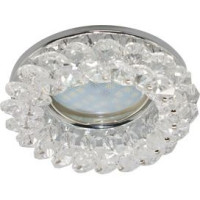 Ecola CD4141 MR16 GU5.3 св-к Круглый с хрусталиками Прозрачный/Хром 50x90 FW1618EFY (10!)