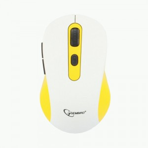 Мышь беспров. Gembird MUSW-221-Y, белый/жёлтый, 5кн.+колесо-кнопка, 800/1200/1600dpi, 2.4ГГц