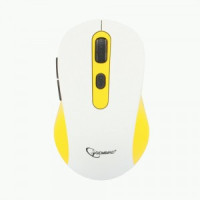 Мышь беспров. Gembird MUSW-221-Y, белый/жёлтый, 5кн.+колесо-кнопка, 800/1200/1600dpi, 2.4ГГц