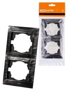 TDM Лама Рамка 2 мест. вертикальная  старинное серебро SQ1815-0683