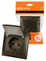 TDM Лама роз. СУ 2 мест. 16А (земля, шторки) IP44 с крышкой, бронза SQ1815-0714