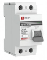 EKF PROxima выкл. дифферинциальный УЗО ВД-100 2P 63А 300мА тип AC 4,5кА эл-мех elcb-2-63-300-em-pro