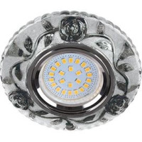 Ecola LD7071 MR16 GU5.3 св-к Круг &quot;Розы&quot; подсветка 4K Черный/Хром 25x95 FK16CREFB (10!)