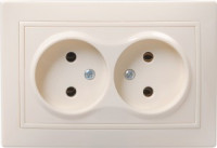 IEK КВАРТА роз. СУ 2 мест. крем. 10А (керамика) РС12-2-Км ERK20-K33-10-K