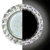 Ecola GX53 H4 LD5361 св-к Стекло Круг крупн.стразы Конус подсв. 4K Хром-зерк 52x120 SK53RGEFB (10!)