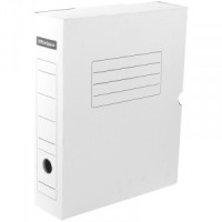 Короб архивный с клапаном OfficeSpace, микрогофрокартон, 75мм, белый, до 700л. Арт.158553