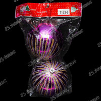 Шар Т163-6 2шт 10см (рис.брызги зол/сер) Розовый(72)