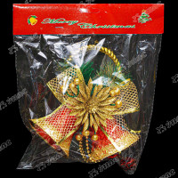 Подвеска Т041 Колокольчики 33см красн/золот с бубенцами(180)