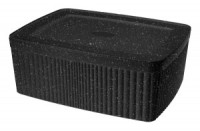 Коробка (Лоток) с крышкой "VELVET" 230х150х90 мм, 2,5л черный гранит 43323885095  Бытпласт