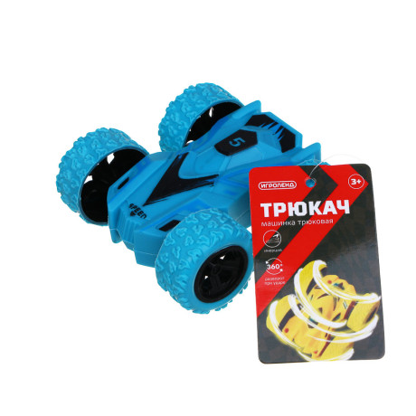 ИГРОЛЕНД Машинка "Трюкач", разворот, инерция, ABS, TRP, металл, 8х3,6х7,5 см, 4 дизайна