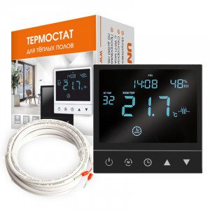 UNIVersal термостат (терморег) Wi-Fi СУ 16A, +5 до +40°С датчик пола дл.3м, воздуха, графит A0065-Gr