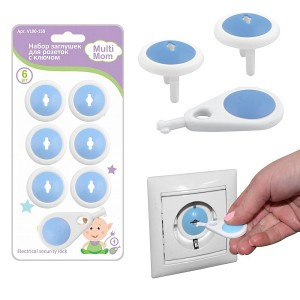 Заглушки на розетки d=3,5см 6шт/уп, цена за уп (кратность 5!!!) 90-159 Мультидом