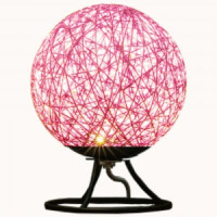 APEYRON Ночник св/д из ротанга 220V 2W 6 диодов 3200K 200lm 15x15x18см розовый 12-84