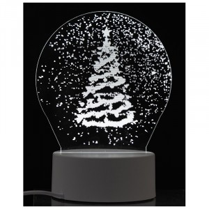 Energy ночник Елочка и снег EN-NL 24, 3W, белый свет, база, 17*14см 106255