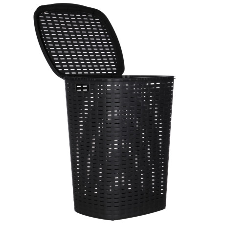 Корзина для белья с откидной крышкой, 50 л, 43х35х53 см, пластик, графит