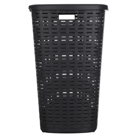 Корзина для белья с откидной крышкой, 50 л, 43х35х53 см, пластик, графит