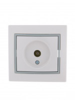 Lezard Мира роз. TV СУ 1 мест. бел. с серой вставкой (RG6, оконечн.) (корпус PC) 701-0215-130