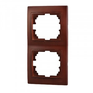 Lezard Мира рамка 2 мест. (б/вст, вертик.) вишневый (PC) 701-0601-152