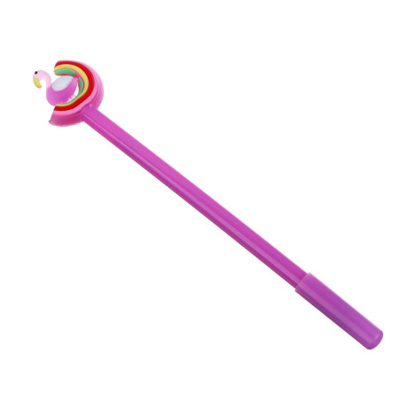 Ручка гелевая синяя, с наконечником в форме птицы на радуге, 4 дизайна