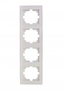 Lezard RAIN рамка 4 мест. верт. бел. (PC) 703-0202-154