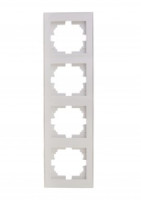 Lezard RAIN рамка 4 мест. верт. бел. (PC) 703-0202-154