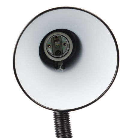 BY Светильник на прищепке, E27, 40 Вт, 230 В, гнущаяся ножка 10 см, шнур 75 см, черный