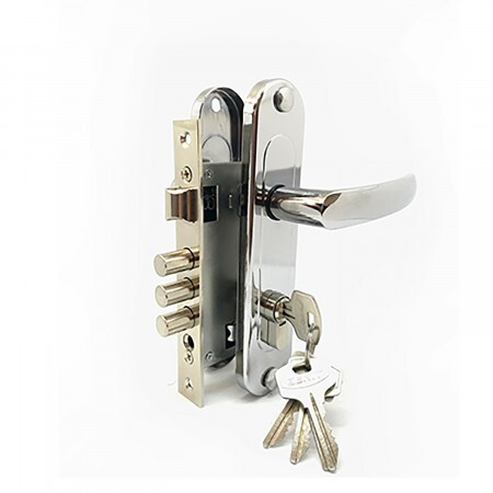 Замок врез ЗВ7-60.1-02 Зенит (хром, м/о-61,5мм, 5кл.) с ручками   \15