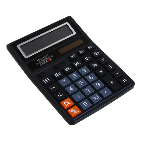 ClipStudio Калькулятор 12-разр, 888, 18,8х14,4 см, пластик, цвет черный, цвет.коробка