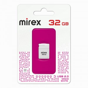 Флэш-диск USB 32Gb Mirex MINCA WHITE (ecopack)