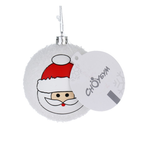 СНОУ БУМ Шар 8 см, белый, Дед мороз 26-468