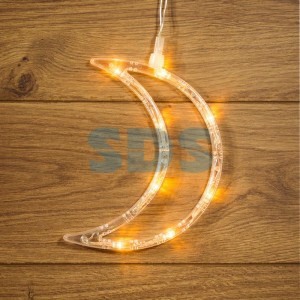 Фигура новогод. на присоске "Месяц" 8LED тепл.белый 18*14см подвес (3*ААА н/к) 501-014 Neon Night