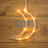 Фигура новогод. на присоске &quot;Месяц&quot; 8LED тепл.белый 18*14см подвес (3*ААА н/к) 501-014 Neon Night