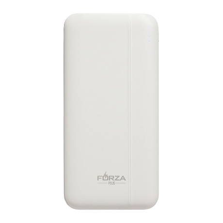 FORZA Аккумулятор мобильный, 10000мАч, 2xUSB-A, 1xUSB-C, 1xMicro-USB, ребристый, 10W, белый