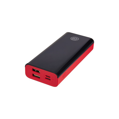 ВСЁГАЗИН Аккумулятор мобильный, 10000 мАч, 2xUSB, 2А, дисплей, прорезиненный, красный