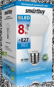 Smartbuy R63 E27 8W 6000K 6K матовая пластик SBL-R63-08-60K-E27