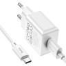 hoco. Комплект зарядное устройство с кабелем модель C106A, USB-A 10.5W, каб Type-C 1м, цвет: белый