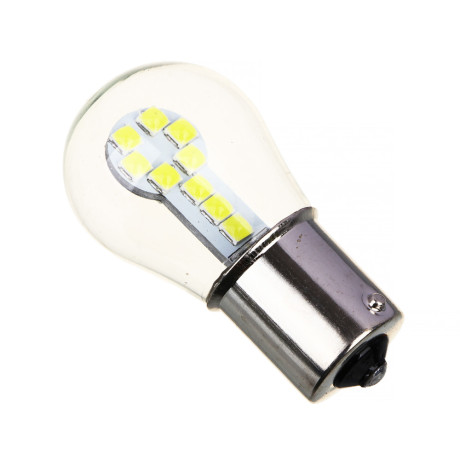 ЕРМАК Лампа светодиодная T15, (18 SMD-3030,BAY15d), 12В,белый, 2 шт., блистер