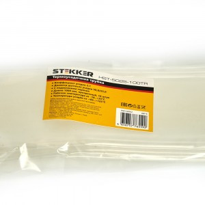 Stekker термоусадка трубка ТУТ 50/25 мм 1м  прозрачная, уп 10!!, цена за 1 шт HST-5025-100TR 49016