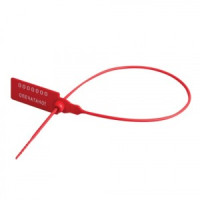 Пломба пласт. номерная, самофиксир., длина раб. части 320мм, красн., 1000шт/уп, цена за уп 600806