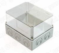 GREENEL Коробка ОУ 240х195х165мм прозр. крышк IP55 вводы (D25)3шт (D32)2шт монт. плата (4шт) GE41348