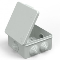 Промрукав Коробка распред. ОУ 100х100х50 6 гермовводов, HF, монт. пист. ПМ, серый (60шт) IP55 40-030